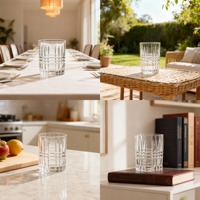 Verres à whisky en verre borosilicate sans plomb de 310 ml, forme diamant, personnalisables avec logo, vente en gros