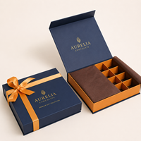Boîte à chocolat en papier rigide brun sur mesure de luxe avec fermeture magnétique pour boîte cadeau de truffes