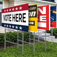 Commande minimum Décoration Ondulé UV imprimé Plastiques H piquet Vierge Pelouse coroplast yard signe personnalisé Yard Sign
