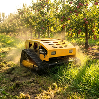 Tondeuse robot sans fil télécommandée sur chenilles à moteur essence, mini-tondeuse pour pentes, pour jardin et verger