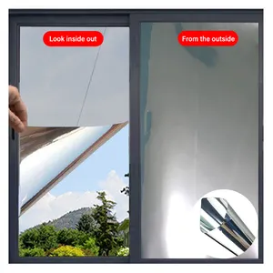 Silver 15% Architectural Glass Film Home Window Sticker One-way Reflective Solar Heat Insulation Sunscreen Film