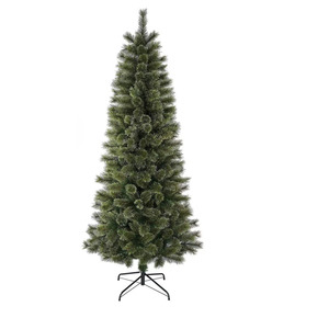 Árbol de Navidad Artificial Ecológico de PVC y PE de 9 Pies, Plegable con Bisagras, Resistente al Fuego y a la Intemperie, con Luces LED Alimentadas por USB - Product Image 3