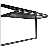 Fenêtre pliante en aluminium à double vitrage vertical, personnalisée pour cuisine, café, restaurant, bar