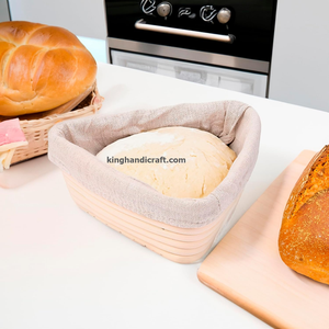 Cesta de fermentación (banneton) hecha a mano con logotipo personalizado para panadería artesanal, Brotform ovalado de ratán natural con forro, OEM ODM - Product Image 3