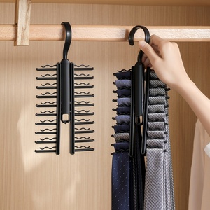 <b>Adjustable</b> Household PP Tie <b>Shelf</b> Belt and Silk Scarf Cabinet Organizer 360 Degree Rotating Bathroom Item Storage Rack - Product Image 4