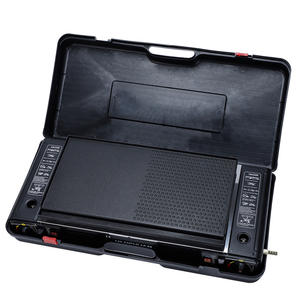 デュアルヘッド屋外ガスストーブ、2バーナー付き、家庭用ポータブルキャンプガスストーブ、ブタン対応、シンプルスタイル、グリルパン付き - Product Image 3