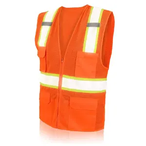 Divise da lavoro HBC gilet di sicurezza ad alta visibilità con strisce riflettenti comodo giubbotto di sicurezza per indumenti da lavoro
