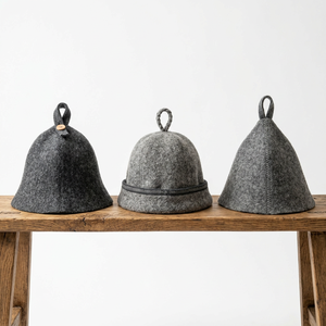 Modern Minimalist Grey <b>Felt</b> Sauna Cap Nordic Style Spa & Wellness Headwear High Absorbent Sauna Hat for Home Use - Product Image 4