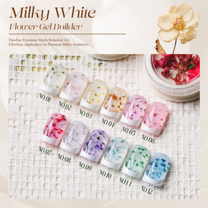 JTING Gel de construction pour ongles, Gelée transparente blanche laiteuse effet verre, Base blanche laiteuse nude, Gel dur pour extension d'ongles, Sans HEMA ni TPO - Product Image 2
