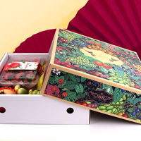 Boîte d'emballage de fruits pliable personnalisée avec logo imprimé, panier cadeau de fruits réutilisable et pliable pour anniversaire, mariage, Noël