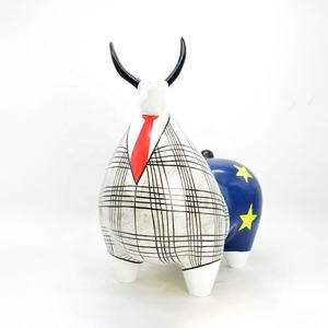 Hars Cartoon Decor Poedel Glasvezel Hond Sculptuur Kunst Dier Hond Standbeeld Vloeiende Artistieke Stijl Rendering Gekleurd Beeldje - Product Image 6