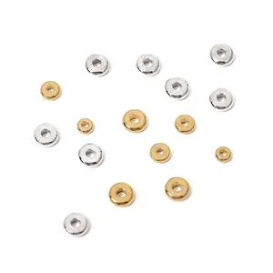 Edelstahl Flat Disc Bead Spacer Schmuck Funds tücke Zubehör für die Herstellung von Armband ketten