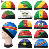 Nouvelle arrivée Haïti drapeau personnalisé vague casquette Satin bande élastique soyeux vague casquette hommes confortable