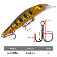 Usine de gros 75mm ABS Minnow appât dur leurre de pêche