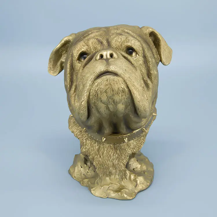 Jiayi Hars Hond Standbeeld Franse Bulldog Hoofd Figuur Tuin Dieren Hond Hars Ambachten