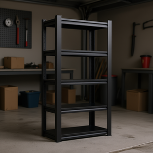 Étagères de rangement en métal noir robustes à 5 niveaux D0100XUYLTY, 63 pouces de hauteur, réglables, pour garage, unité d'étagérage industrielle, capacité de 2000 lb - Product Image 2