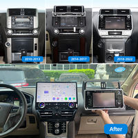 16.8" Pemutar DVD Mobil Android 13 Radio Layar Sentuh Navigasi GPS Carplay Android Auto Head Unit Monitor untuk Prado 2010-2022