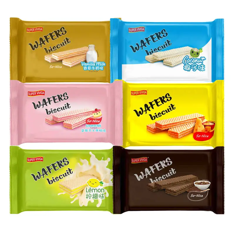 Yixinfoods-sabor a limón, queso, fresa, coco, vainilla, leche, chocolate, oblea, sándwich, proveedor de galletas