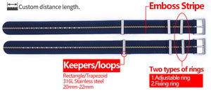 Correa de Reloj de Nailon Personalizada Ajustable con Rayas en Relieve de 20 mm y 22 mm - Product Image 5