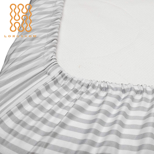 Hữu cơ tấm tre 300tc khâu sọc đồng bằng bé được trang bị nôi Sheets Home bedding Set - Product Image 2