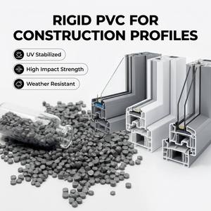 Granulés de PVC <span class=keywords><strong>rigide</strong></span> gris résistants aux UV pour profilés de fenêtres et de portes, composé UPVC anti-âge pour la construction - Product Image 1