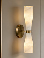 Applique murale LED en cuivre massif, style designer, marbre naturel italien, minimaliste, style français mi-siècle, lumière de chevet 3000K, abat-jour, garantie 3 ans