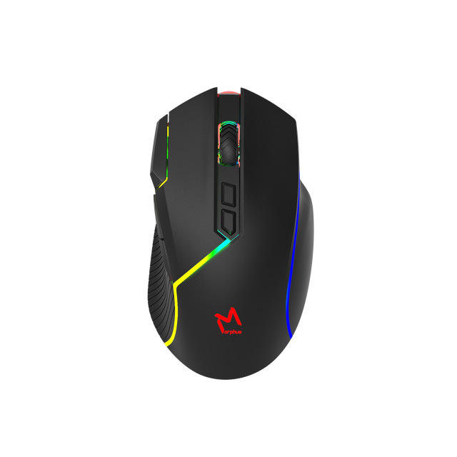 AIKUN Triple Mode Wireless Programmable Gaming Mouse-Adjustable Dynamic RGB Backlight-8 Macro Keys-Switchable 16000 DPI-Fire Key