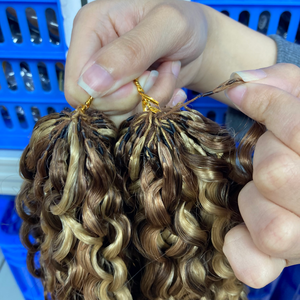 Capelli Umani Vietnamiti 100% Non Trattati per Intrecciare, Extension di Capelli Ricci Birmani con <span class=keywords><strong>Piume</strong></span>, Prezzo all'Ingrosso - Product Image 5