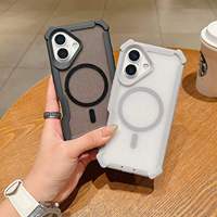Coque de téléphone magnétique transparente mate à paillettes, antichoc aux quatre coins, pour iPhone 17 18 16