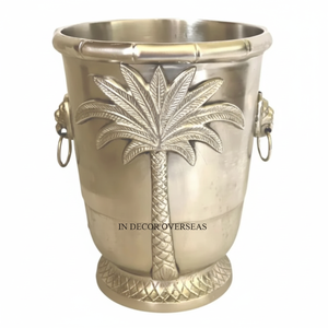 Palmera diseñador aspecto atractivo plata brillante pulido mejor calidad aluminio fundido vino cubo bebidas tinas para bodas - Product Image 1