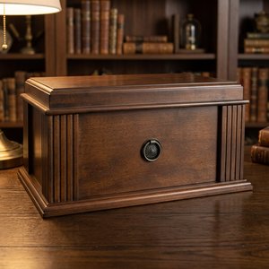 Urne funéraire en bois de style américain pour adulte, personnalisable avec logo et motif, cercueil naturel écologique et durable, 200/220 pouces cubes - Product Image 1