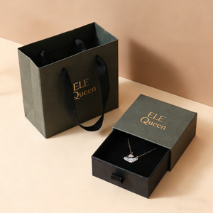 Boîte à bijoux de luxe écologique en papier avec tiroir carré, logo personnalisé, style simple fait à la main, boîte à bijoux coulissante de qualité supérieure - Product Image 6