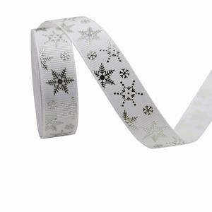 White Christmas Shimmer 1.6cm 10 Yards Silver Grosgrain Ribbon for Holiday Event Styling & Home Decor - Product Image 3