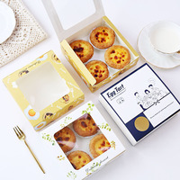 Boîte à tartelettes imprimée sur mesure avec fenêtre, emballage alimentaire en papier, boîte à pâtisserie jetable pour boulangerie