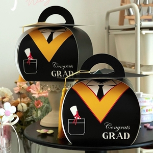 Scatola Regalo a Forma di Cappello da Laurea, Bomboniere per Festa di Laurea, Scatole per Caramelle con Nappa, Centrotavola, Decorazioni per la Classe del 2026 - Product Image 2