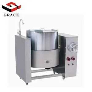 Cozinha Central Comercial Heavy Duty Cozinhar Sopa Pan 100L Gás Tilting Ferver Chaleira