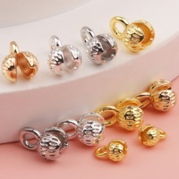Embout de perle en laiton plaqué or 18 carats de 4 mm et 5 mm en forme de bouton de fleur pour la fabrication de bijoux, bracelets et colliers DIY