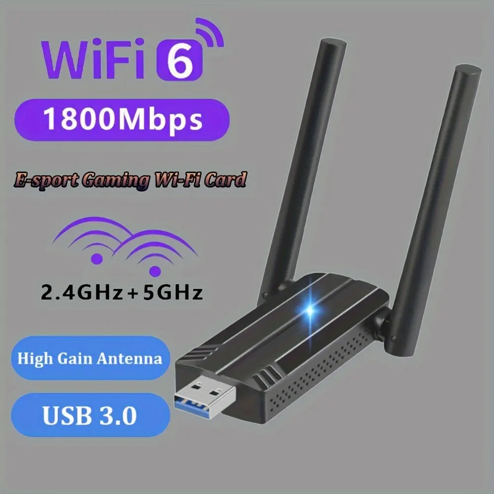 Adaptateur sans fil 1800Mbps adaptateur Usb Wifi 6 Pc 802.11ax Usb USB3.0 adaptateur de carte réseau WiFi 574Mbps pour PC USB Ethernet