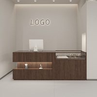 Bureaux de réception modernes en forme de I, bureau de réception de salon de beauté, bureau de réception avec vitrine pour magasin de vêtements