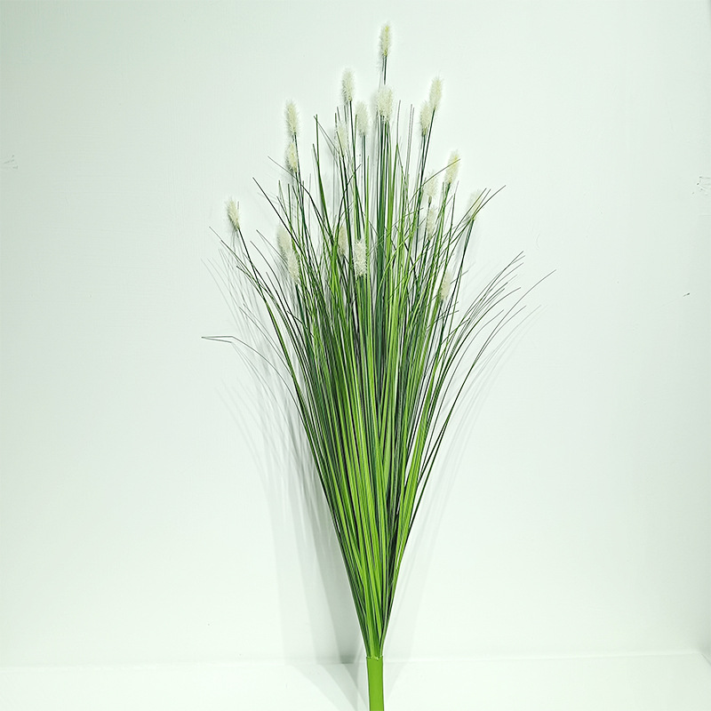 100cm white green leaf-white small rabbit tail