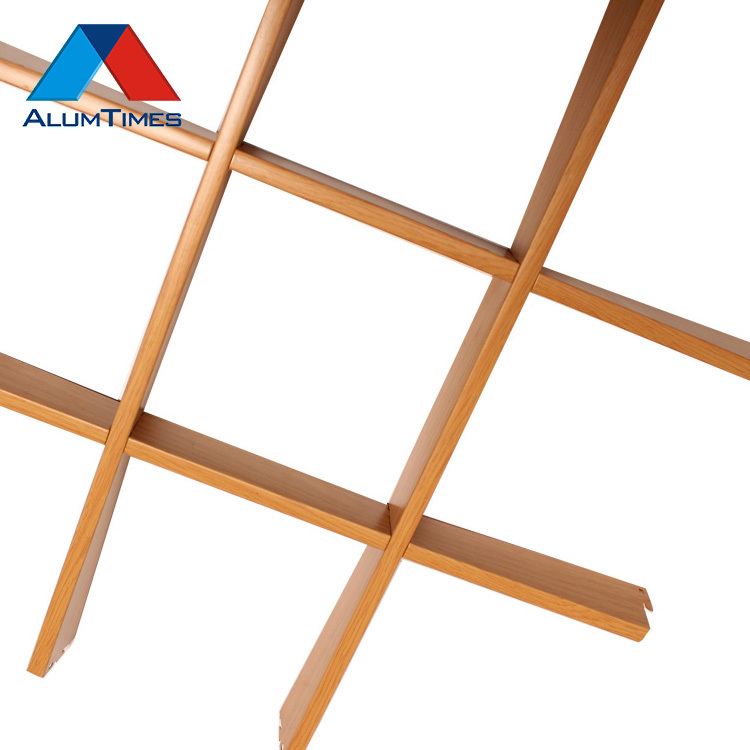 Grain de bois En Aluminium En Métal Plafond Suspendu En Aluminium de Plafond de Cloison