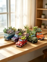 Pot de fleurs miniature rétro coloré en ciment sculpté à la main pour plantes succulentes, décoration de jardin intérieure et extérieure, style vintage classique