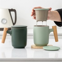 Tasse à café ou à thé en céramique de 350 ml avec infuseur, logo gravé au laser, pour cadeau d'entreprise