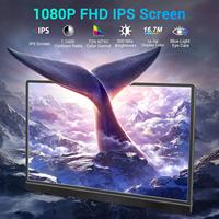 Moniteur portable 15,6 pouces FHD avec écran IPS ultra-fin USB-C, coque intelligente et haut-parleurs pour ordinateur portable PC et jeux