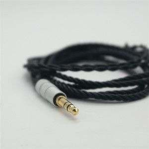 Cable de auriculares trenzado de 4 hilos chapado en oro de alta gama y duradero, cable de audio de nailon de 120 cm para auriculares con conector de 3,5 mm - Product Image 2