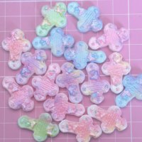Cabujones de Resina Planos con Diseño de Cruz Colorida para Decoración de Teléfonos, Manualidades, Joyería y Scrapbooking
