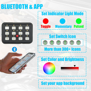 12 gang RGB chuyển đổi không dây bảng điều chỉnh tự động thay đổi độ sáng LED Backlit từ xa Bluetooth app điều khiển 12 24V 80A SSR mạch tiếp sức hộp - Product Image 3