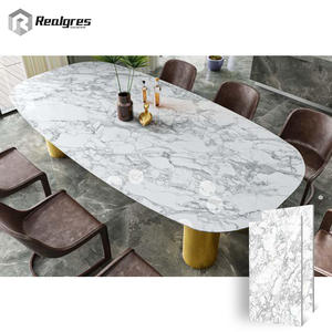 12mm Độ dày sinteraized sứ tấm gạch trắng mô hình đá cẩm thạch thiêu kết đá bàn ăn - Product Image 4