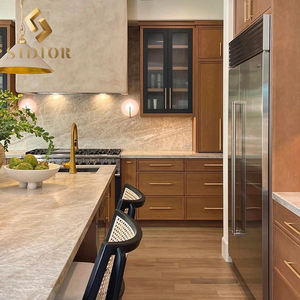 Juego de armario de cocina personalizado estilo granja, muebles de cocina de isla, tablero multicapa de madera contrachapada, armario de cocina de madera - Product Image 3