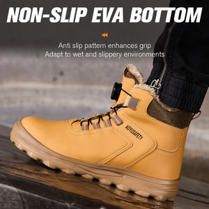 Botas <span class=keywords><strong>de</strong></span> Trabajo <span class=keywords><strong>de</strong></span> Seguridad <span class=keywords><strong>de</strong></span> Invierno con Punta <span class=keywords><strong>de</strong></span> Acero 2025, Unisex, Lona, Gamuza, Forro <span class=keywords><strong>de</strong></span> Piel, Impermeables, Antideslizantes, Suelas Suaves - Product Image 4